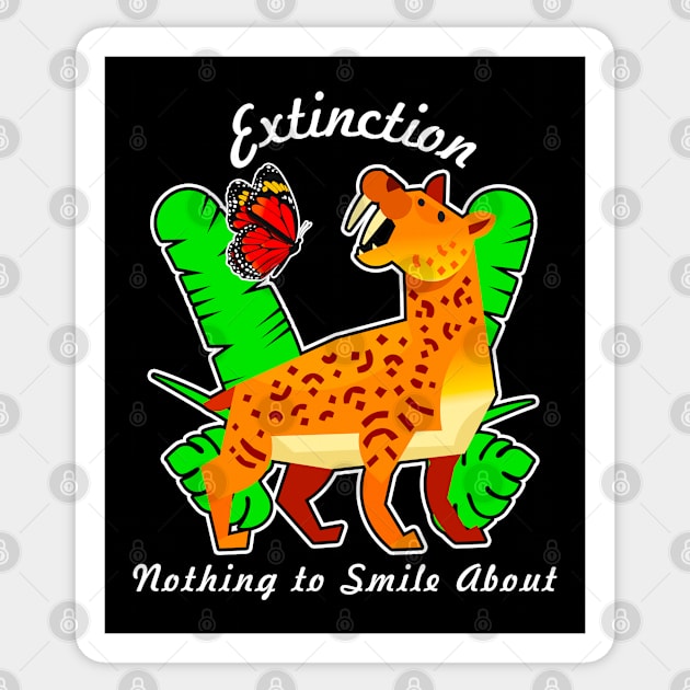 🦖 Smilodon Is Not Smiling about Smilodon Extinction Sticker by Pixoplanet